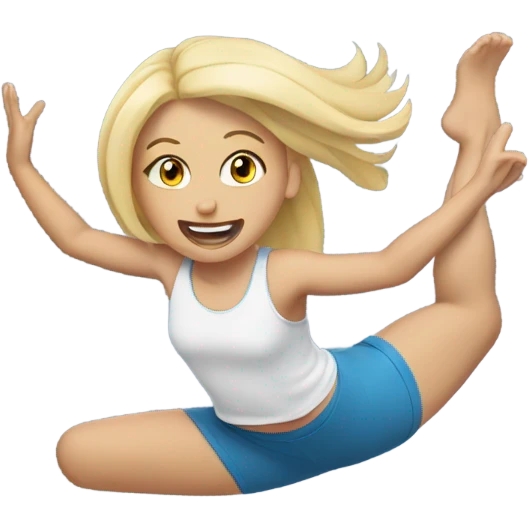Blonde girl doing a backflip emoji