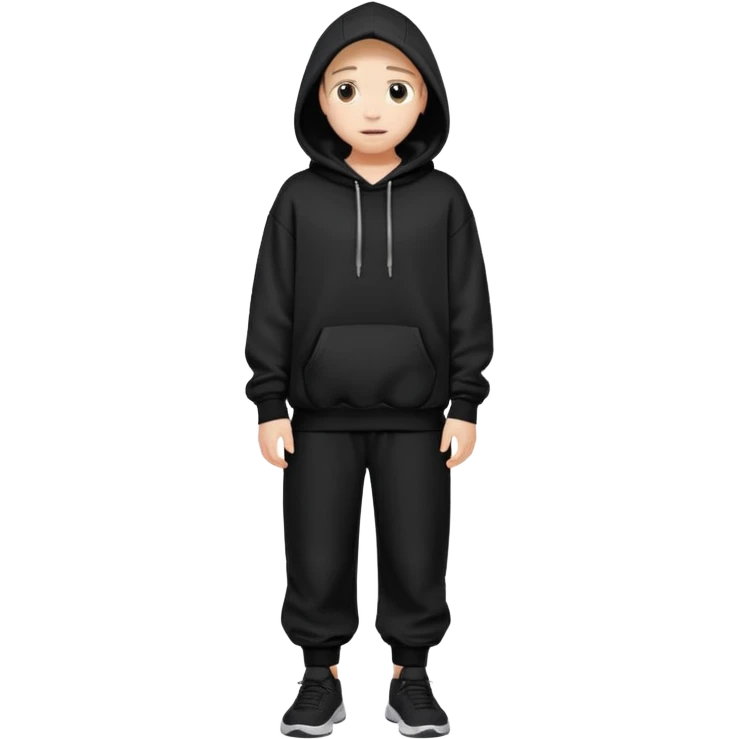 Oversized black hoodie and pants  emoji