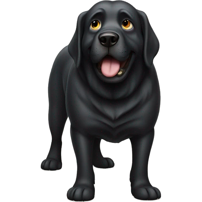 Big black dog with slobber  emoji