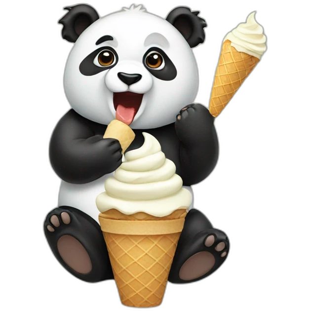Panda eating ice cream emoji