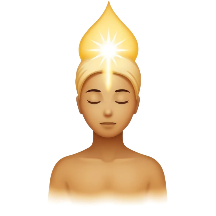 Human silhouette dissolving into light, soul transcending, spiritual enlightenment emoji