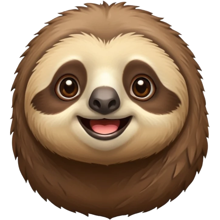 face of a cute happy sloth emoji