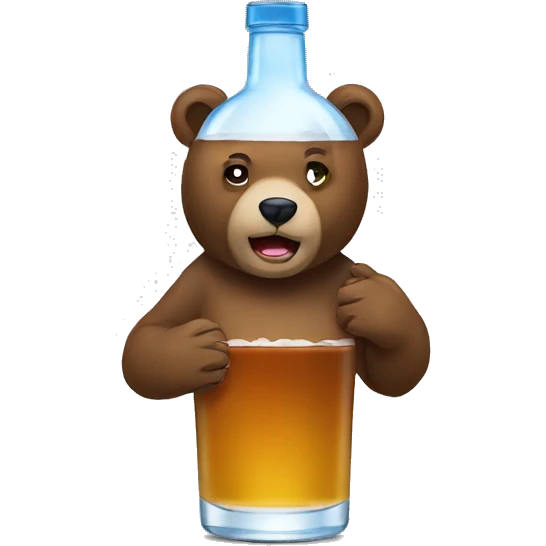 Bear drink vodka emoji