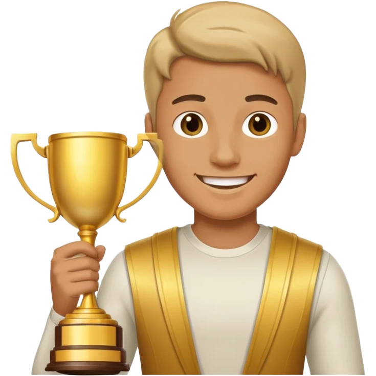 man raising a trophy emoji