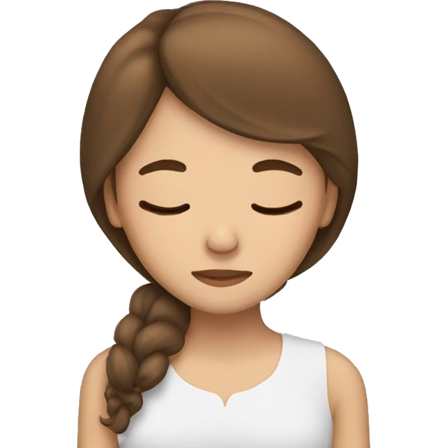 Girl with brown hair sleeping emoji