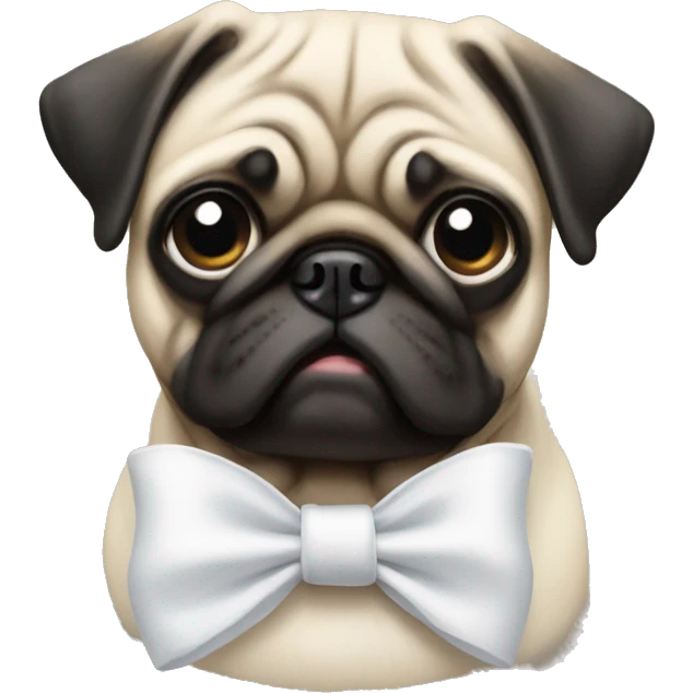 Pug with a white bow emoji