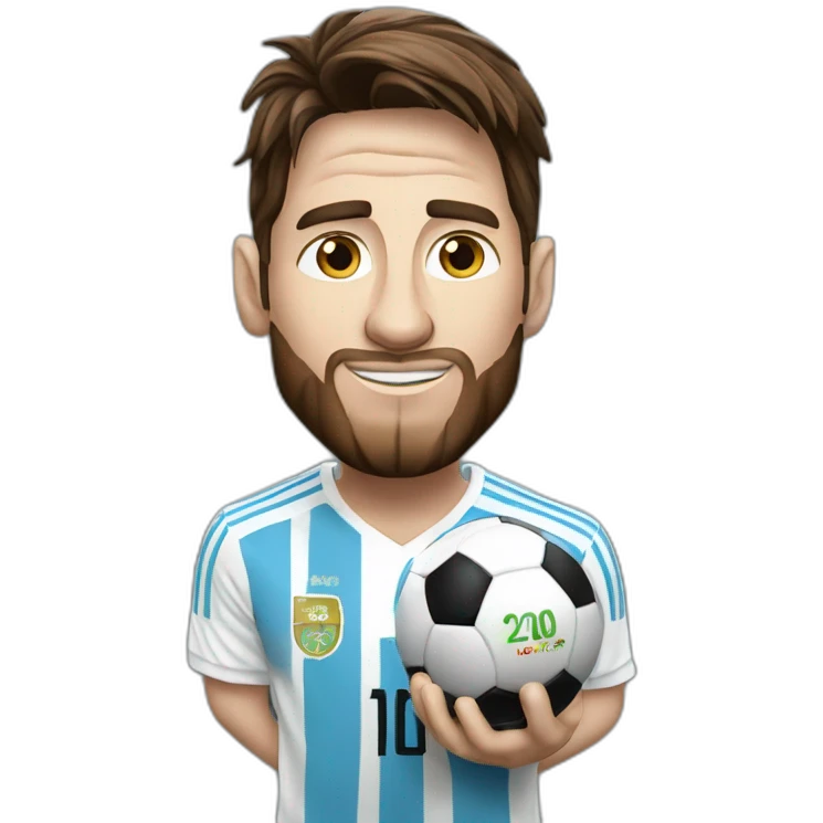 Messi avec la coupe du monde emoji