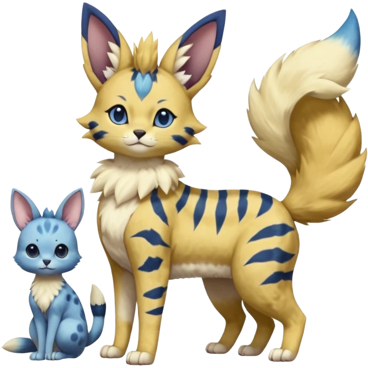 Blueberry-themed puffy fluffy thick bushy brownish soft realistic romantic vintage antique divine beautiful elegant pretty precious cute young youthful  Fakémon-Pokémon-feline-Zeraora-Jolteon-serval-caracal-chinchilla-Minccino-Cinccino-Meowstic-rodent-hybrid-creature (full body) emoji