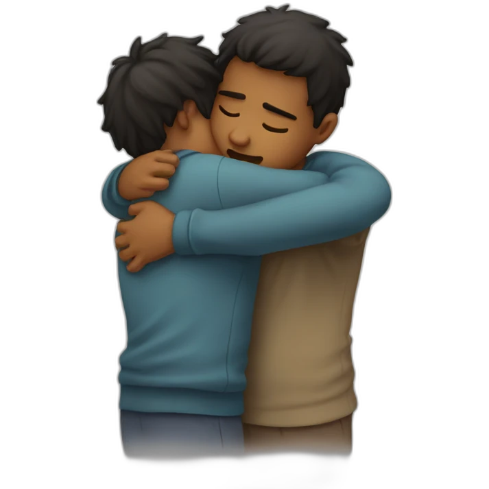 hugging and sob emoji