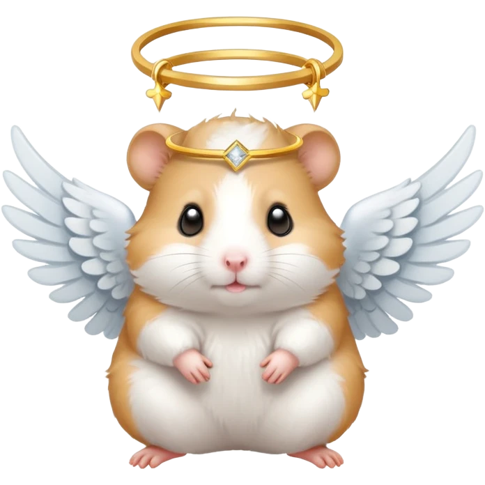 Hamster with angel wings and a halo emoji