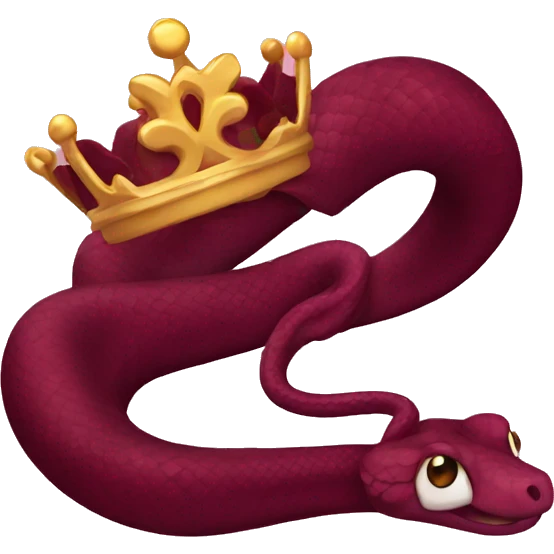 cute maroon snake with a crown emoji