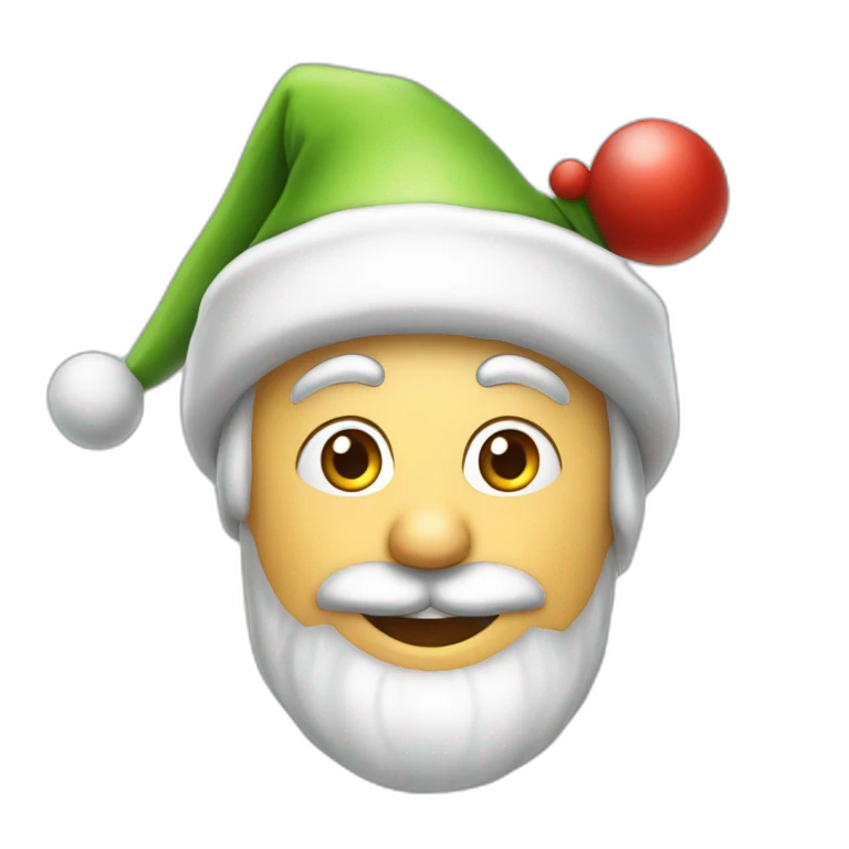 Le père Noël avec un bonnet de lutin emoji