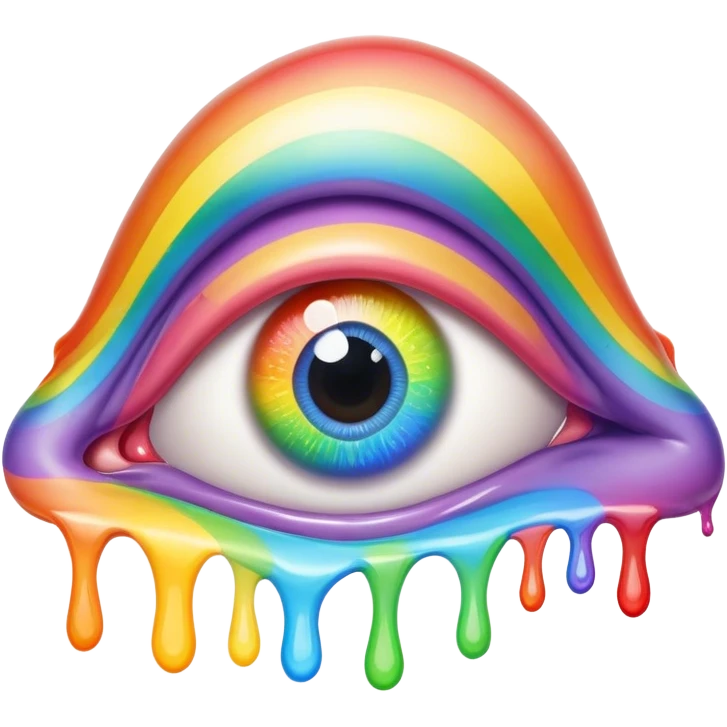 melted surreal rainbow eye emoji