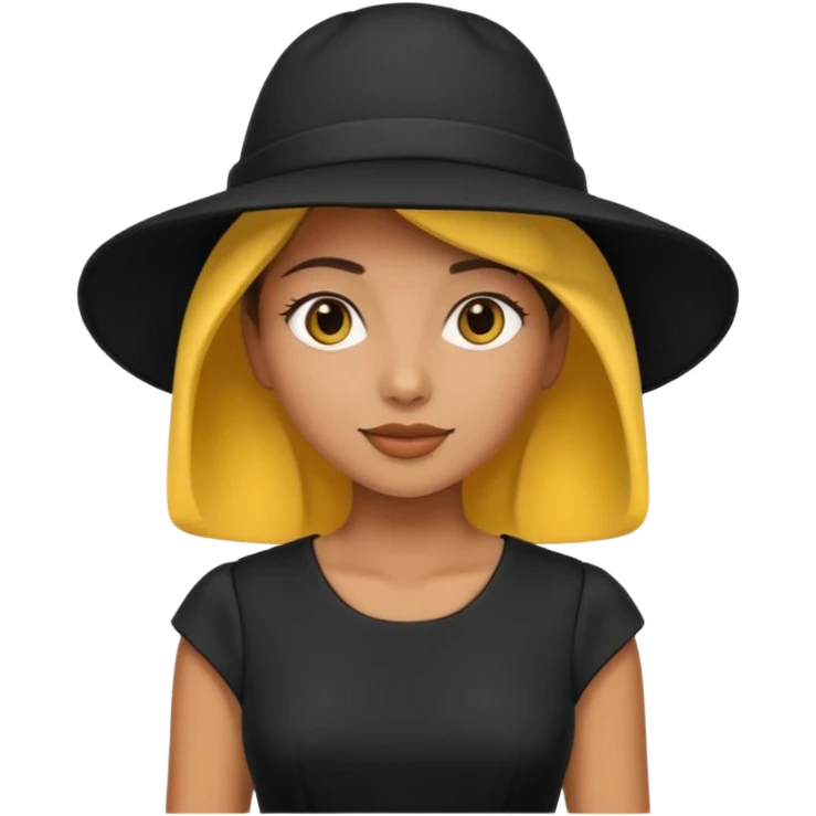 black dress yellow hat emoji