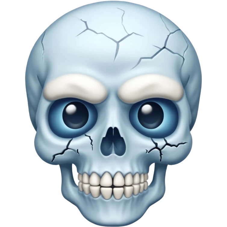 skull with frosty eyebrows, blue tint emoji