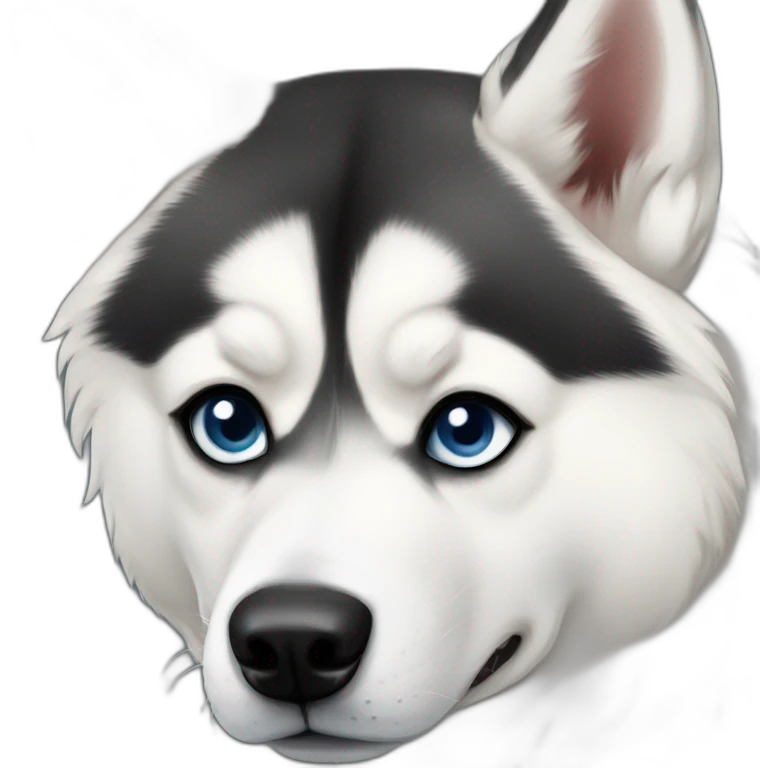 Siberian husky with different eyes emoji