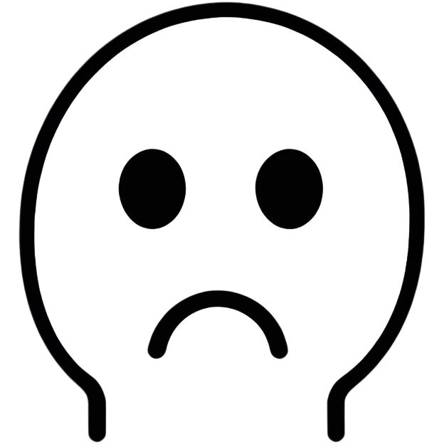 Negative sign, minus symbol with sad face emoji