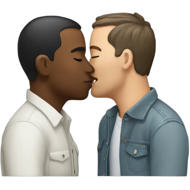 Two men kissing  emoji