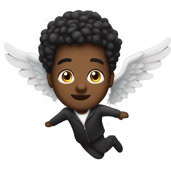 Black person flying emoji