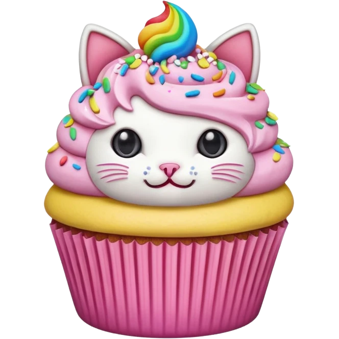 cat cupcake pink emoji