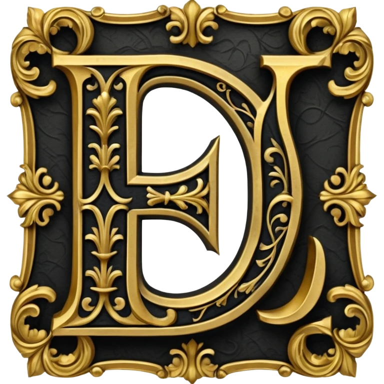 Black gothic Victorian , letter “J” of the alphabet emoji