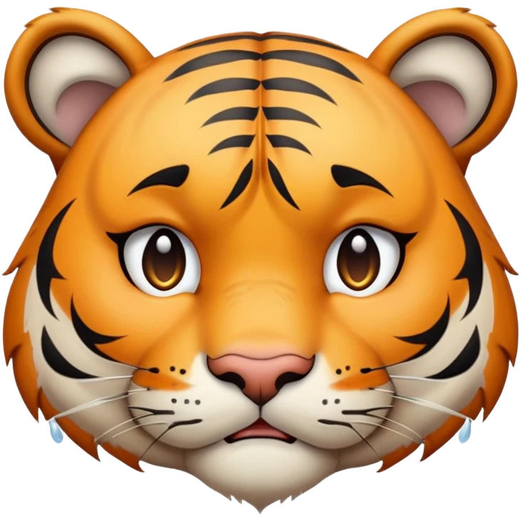 sad depressed tiger face with tears for Twitch emote emoji