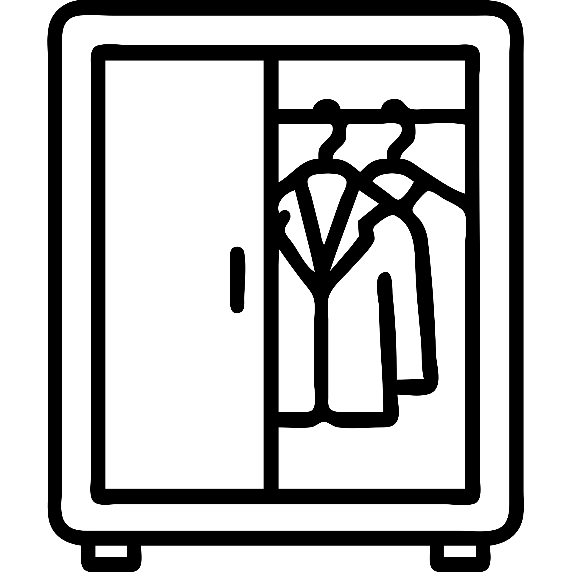 Minimalist flat design of a closet or wardrobe, slightly open showing neatly hung jackets and shirts, clean professional look emoji