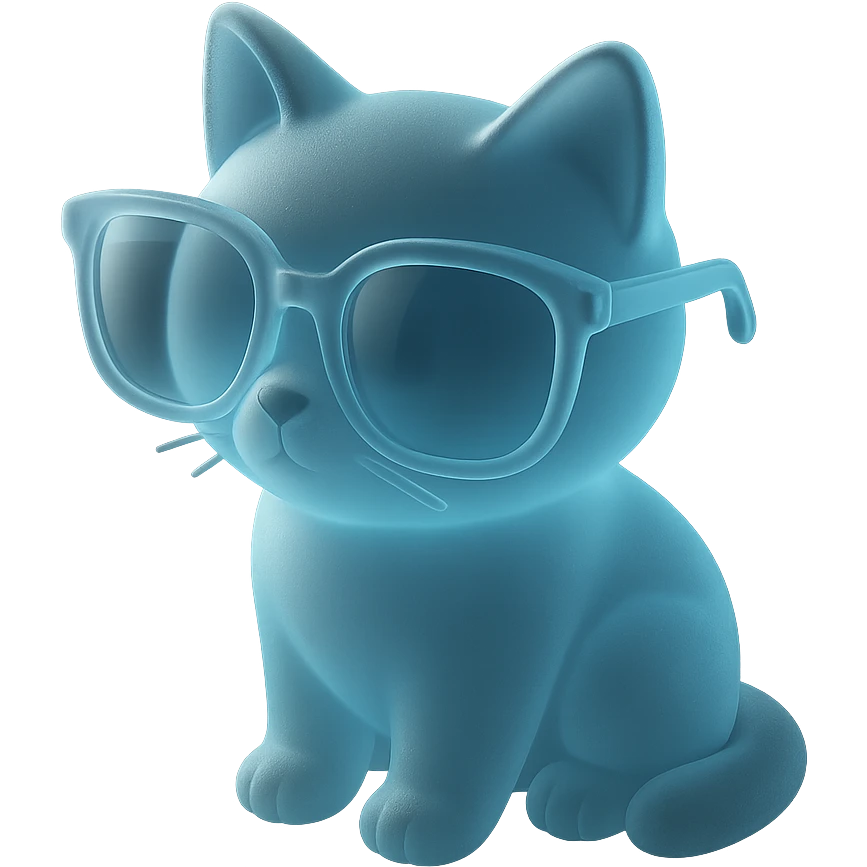 cat with oversized sunglasses emoji