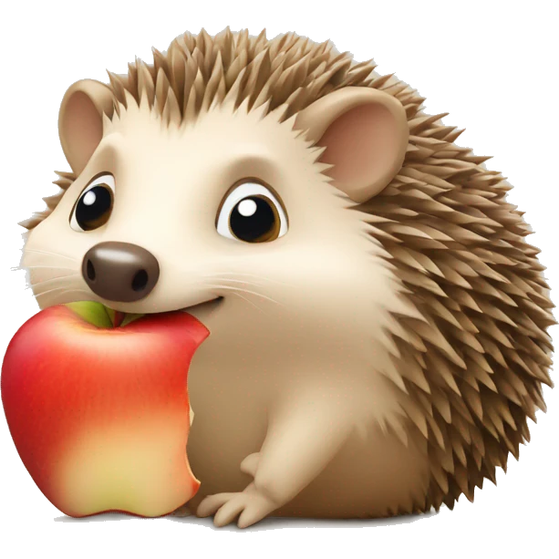 hedgehog with an apple emoji