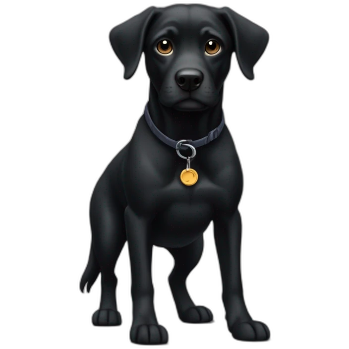Chien noir en équilibre sur les pattes avants emoji