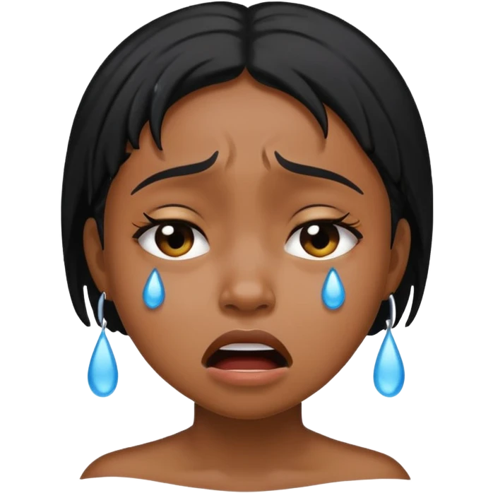 Mad but crying black girl emoji  emoji