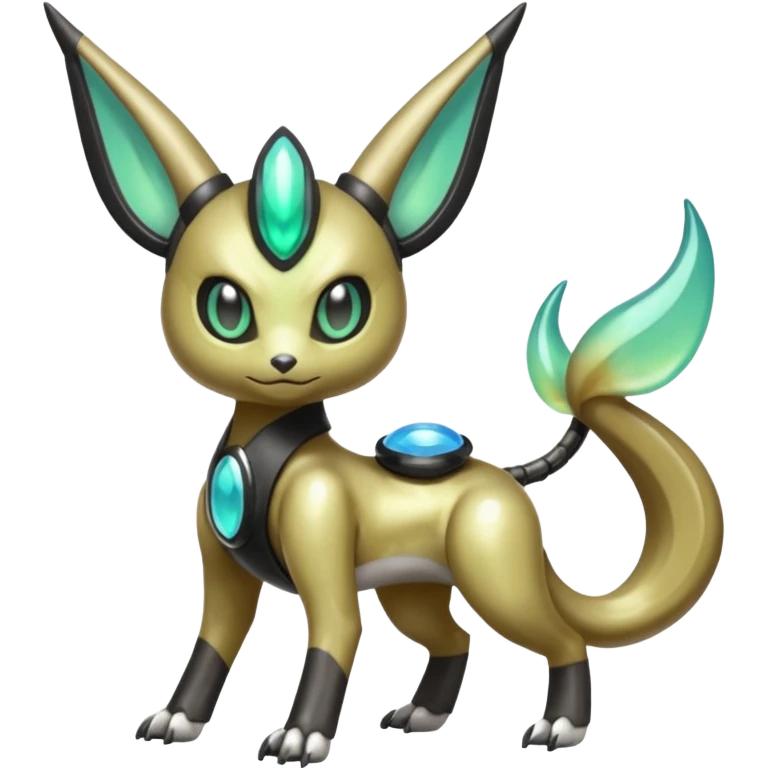 Glossy Oily Slick Futuristic Horned Cyber-Vernid-Trico-Meloetta-Grem2-Peppercat-Protogen-Pokémon-Digimon-Fakémon-fusion-hybrid-creature emoji