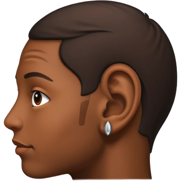 Black earbrown human ear emoji