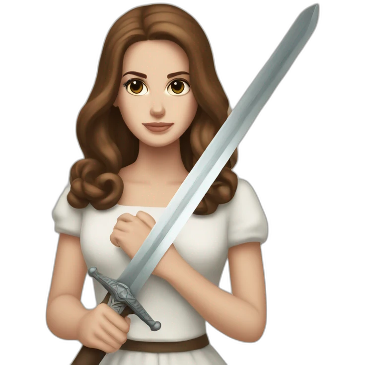 Lana del ray holding a sword emoji