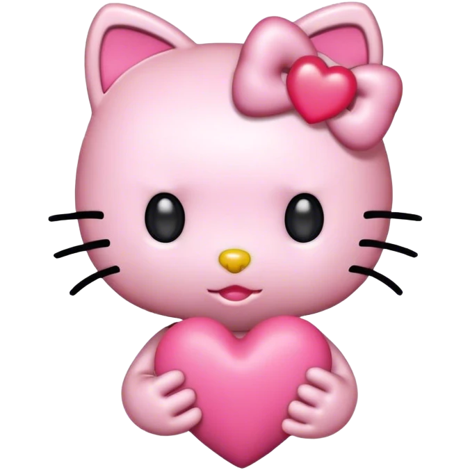 hello kitty with heart emoji