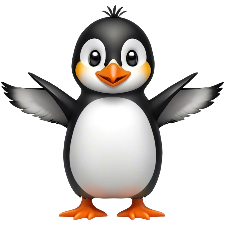 excited/ happy penguin  emoji