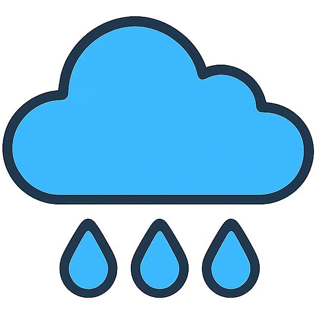 rain, color outline icon style emoji