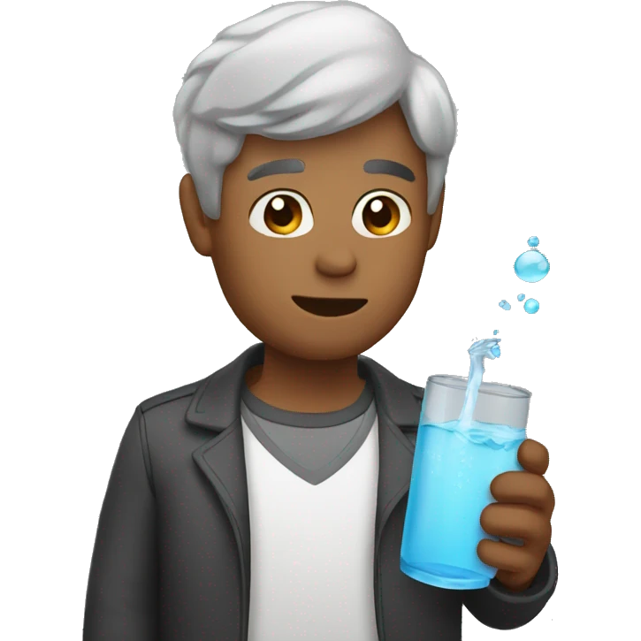 A man drinks water emoji