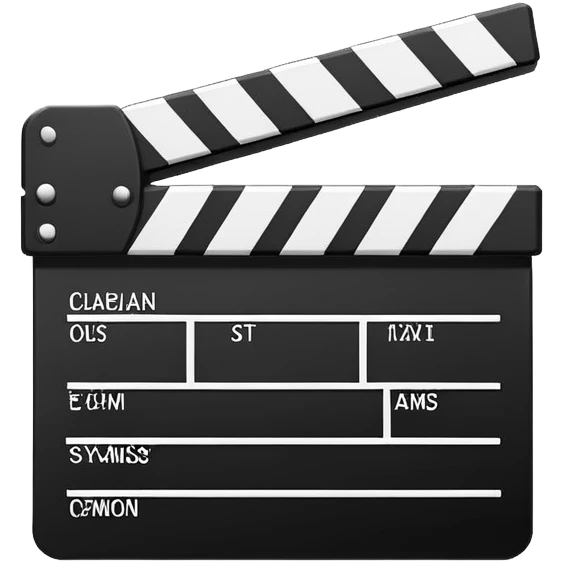 ultra minimalist clapperboard symbol, just a rectangle and a diagonal line, nothing more emoji
