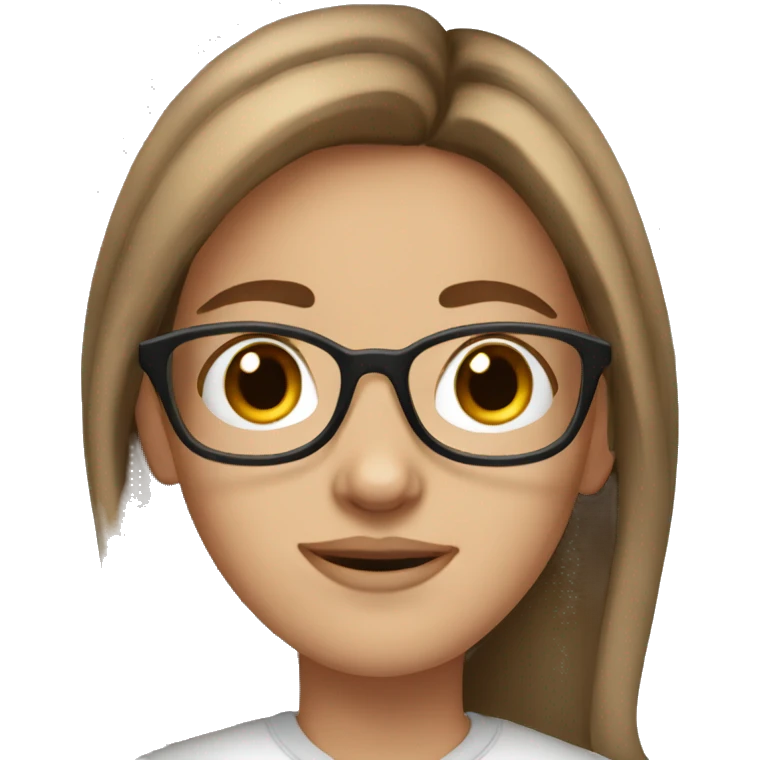 20 year old white girl with brown hair and glasses emoji