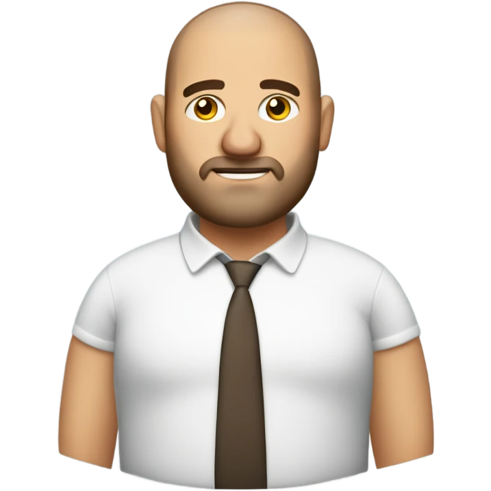 fat italian business man, with brown buzz cut and a stubbled beard. emoji