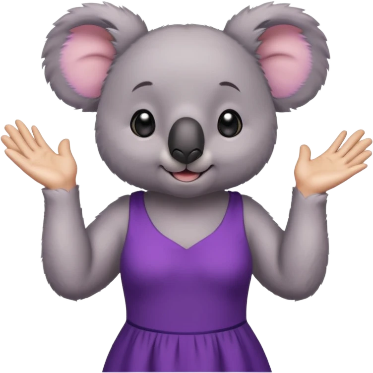 Koala purple drees eyelashe clapping emoji