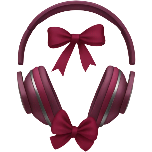 Headphones with burgundy bows  emoji