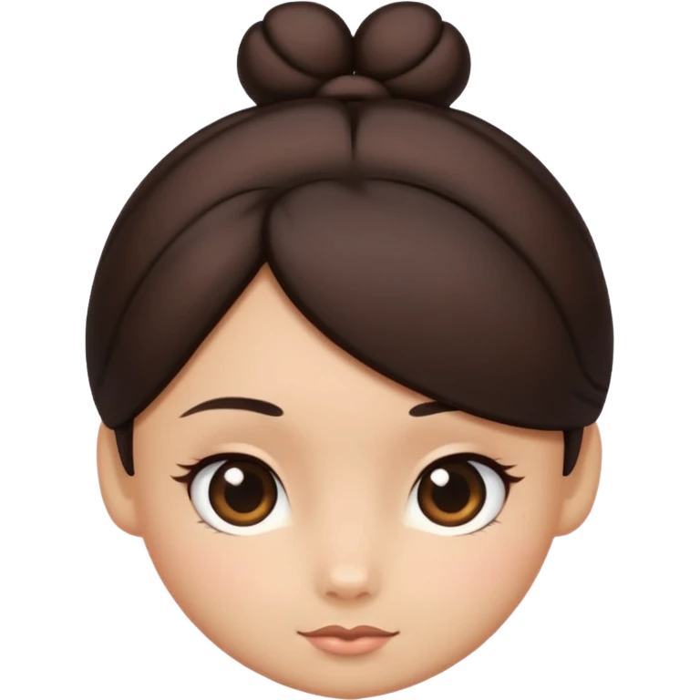 simple bun hair, no face emoji