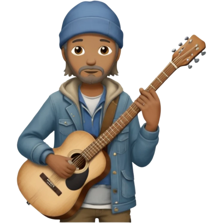 homeless busking emoji