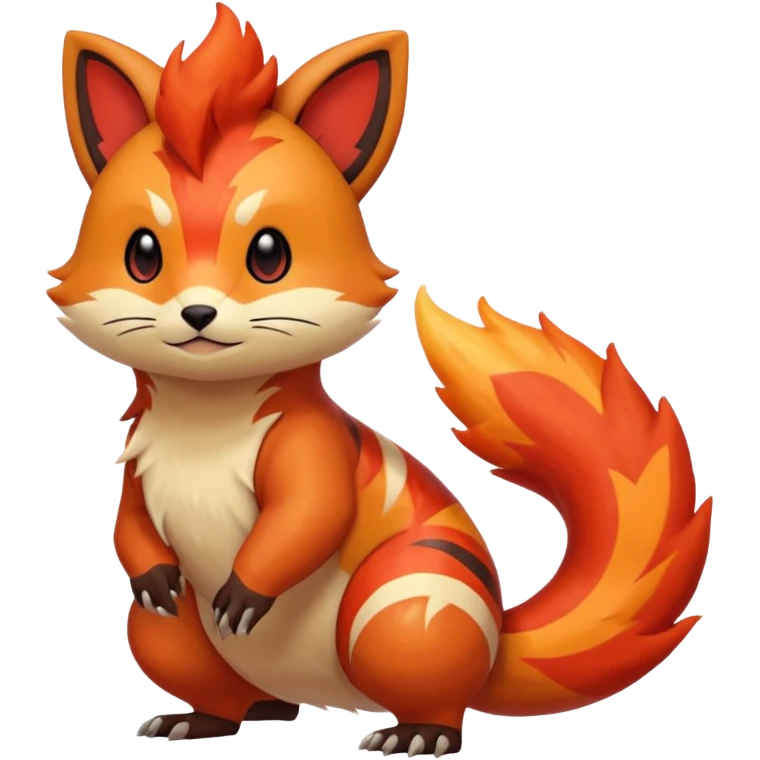 Volcanic Quilava-Furret-Linoone-fusion (full body) emoji