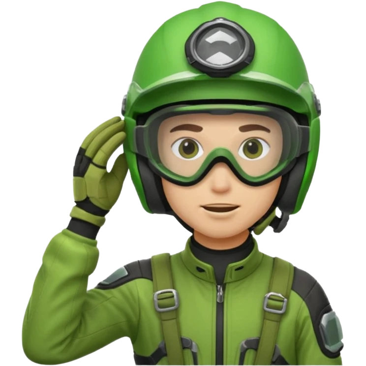 dirtbike rider in green gear scratching head emoji