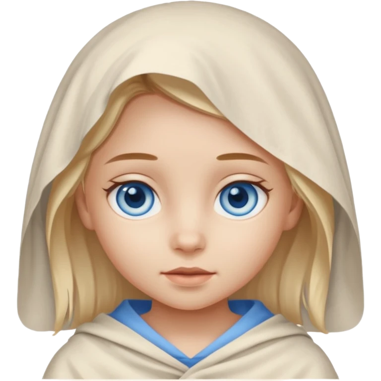 blue eyed desert girl child with creme cloth emoji