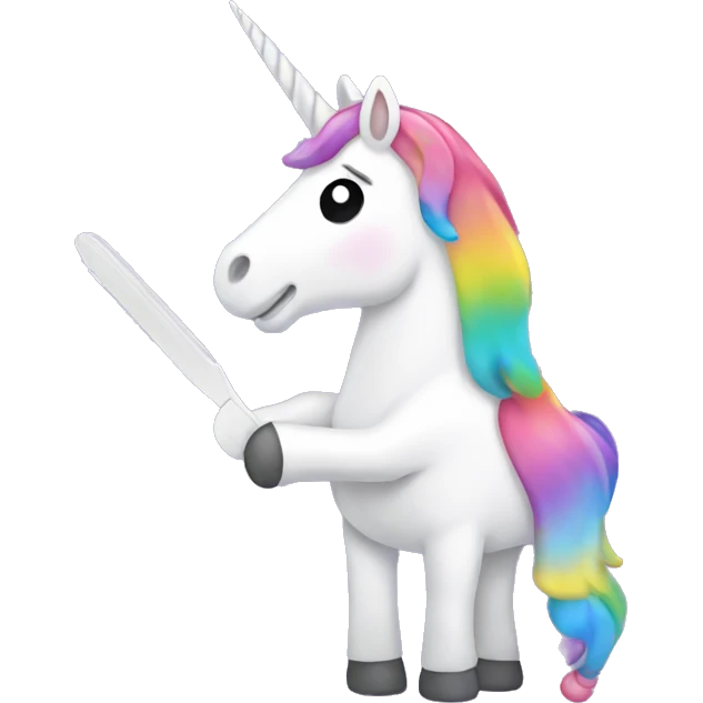 Unicorn holding nail file emoji