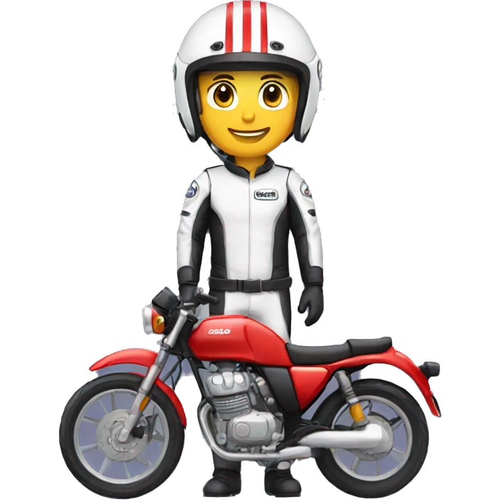 Vendedor sentado  Moto Honda com uniforme emoji